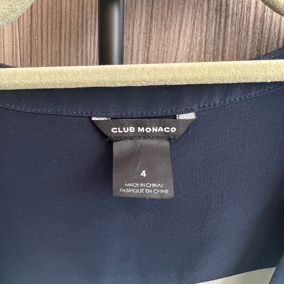 Club Monaco Long Sleeve Silk Colorblock Dress Women’s Size 4 - Picture 3 of 5